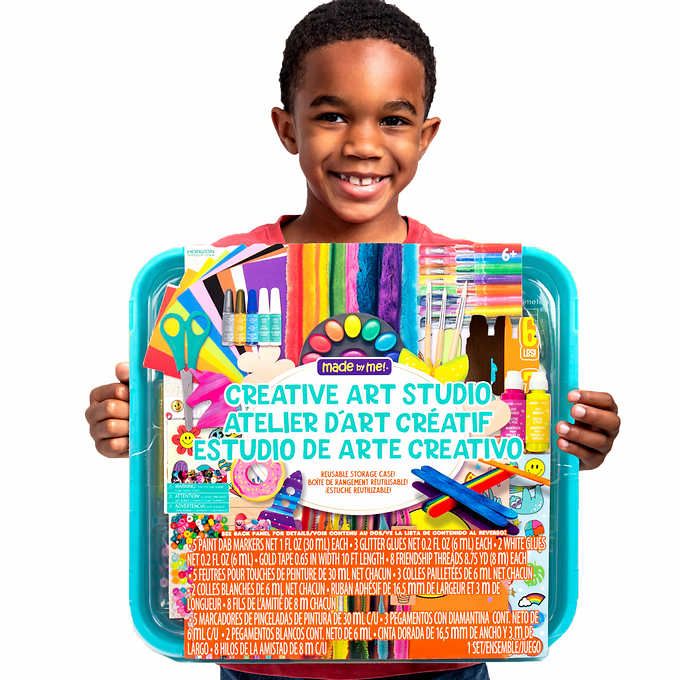 Photo 1 of Made By Me Arts & Crafts Creative Studio 1,000+ Piece, All-in-One Craft Kit for Kids and Adults, Foam Stickers, 3D Squeeze Paints, and Paint Dabbers, 24-Page Artist Pad and 16-Page Project Booklet, Organize Your Supplies in the Reusable Storage Case
Recom