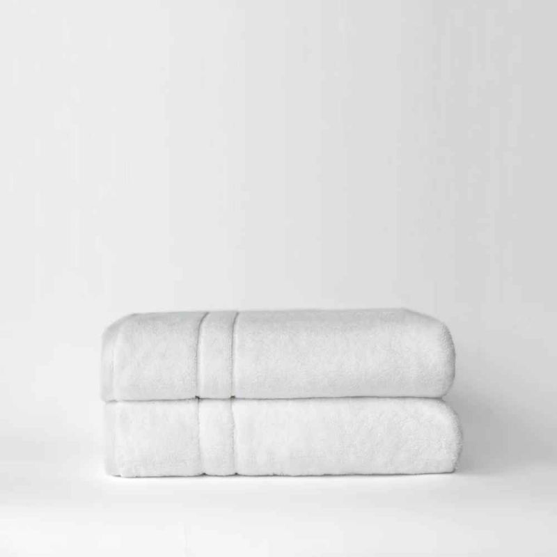 Photo 1 of 2 PACK WHITE COTTON BATH TOWEL WHITE