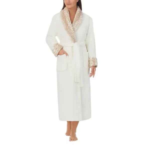 Photo 1 of SIZE L Carole Hochman Women Shawl Collar Plush Robe Ivory