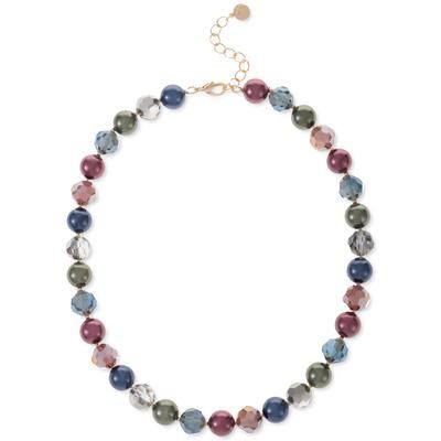Photo 1 of Charter Club Gold-Tone Multicolor Bead & Imitation Pearl All-Around Collar Necklace, 17 + 2 Extender