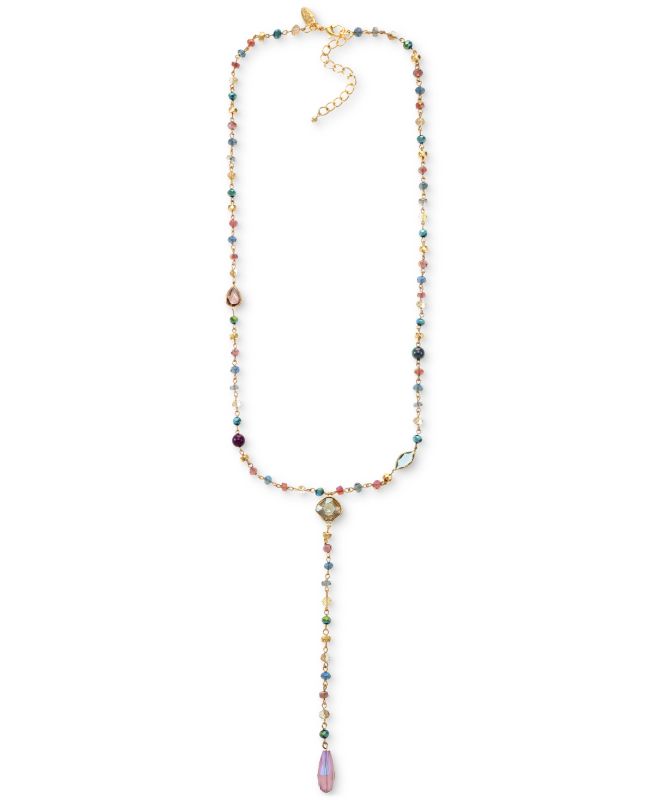 Photo 1 of Style & Co Mixed Stone & Bead Long Lariat Necklace, 28 + 3 Extender,