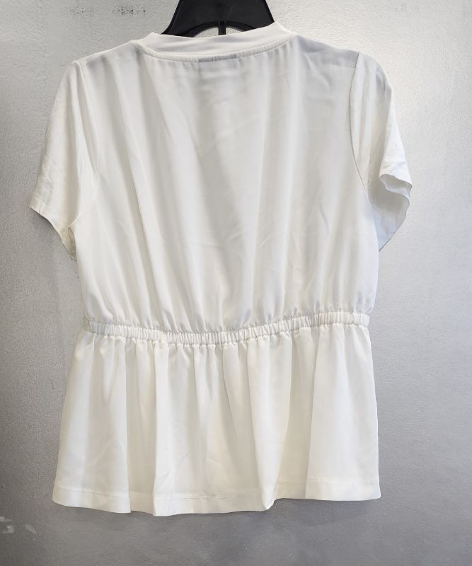 Photo 2 of SIZE M ALFANI WOMEN'S SHORT SLEEVE TOP IVORY