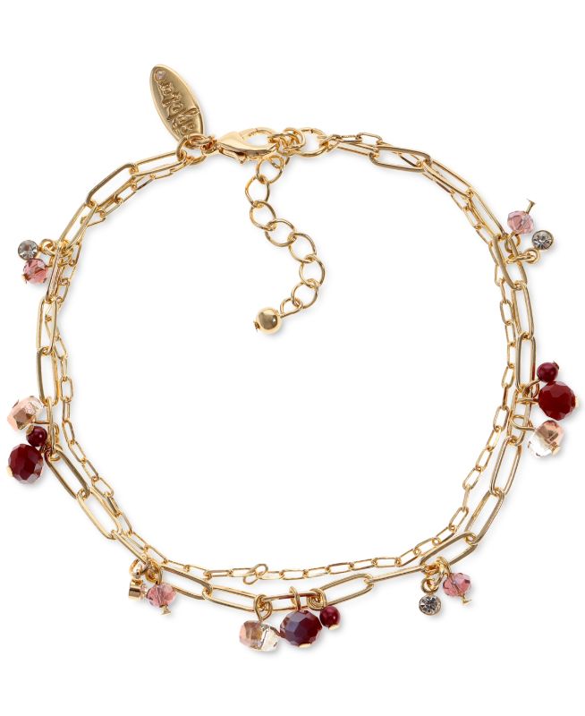 Photo 1 of Style & Co Gold-Tone Bead & Imitation Pearl Multi-Chain Anklet
