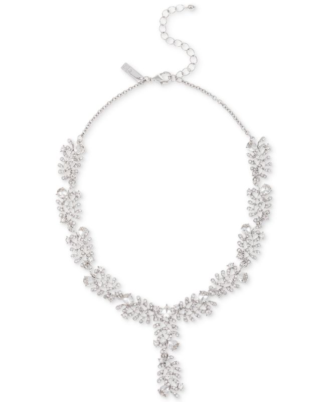 Photo 1 of INC Silver-Tone Crystal Garland Lariat Necklace, 16 + 3 Extender,