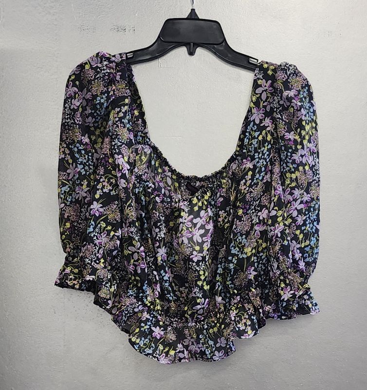 Photo 1 of SIZE XL Project 28 Nyc Juniors' Printed Off-the-Shoulder Ruffle Blouse
