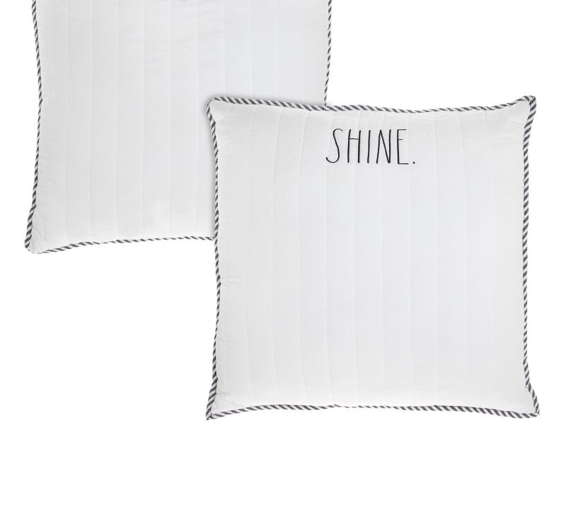 Photo 1 of Rae Dunn Embroidered Words 2 Pack Decorative Pillow, 26" x 26" "SHINE"