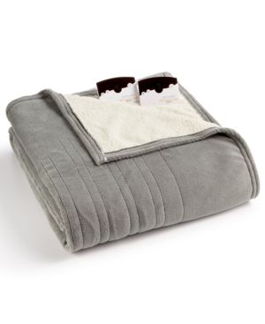 Photo 1 of Biddeford Microplush Reverse Faux Sherpa Electric King Blanket - Grey