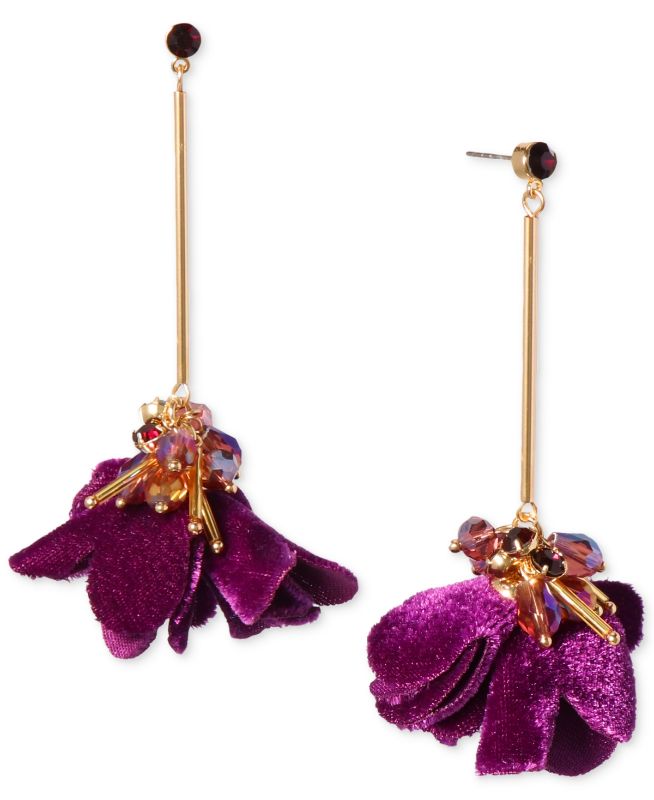 Photo 1 of International Concepts Gold-Tone Color Bead & Flower Statement Earrings