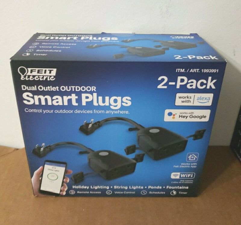 Photo 1 of Feit Electric Dual Outlet Outdoor Smart Plugs 2PK