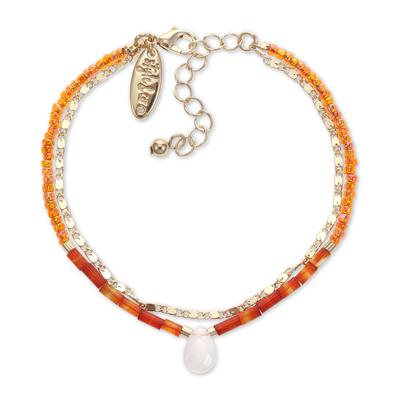 Photo 1 of Style & Co Gold-Tone Color Stone, Link & Bead Double-Row Flex Bracelet