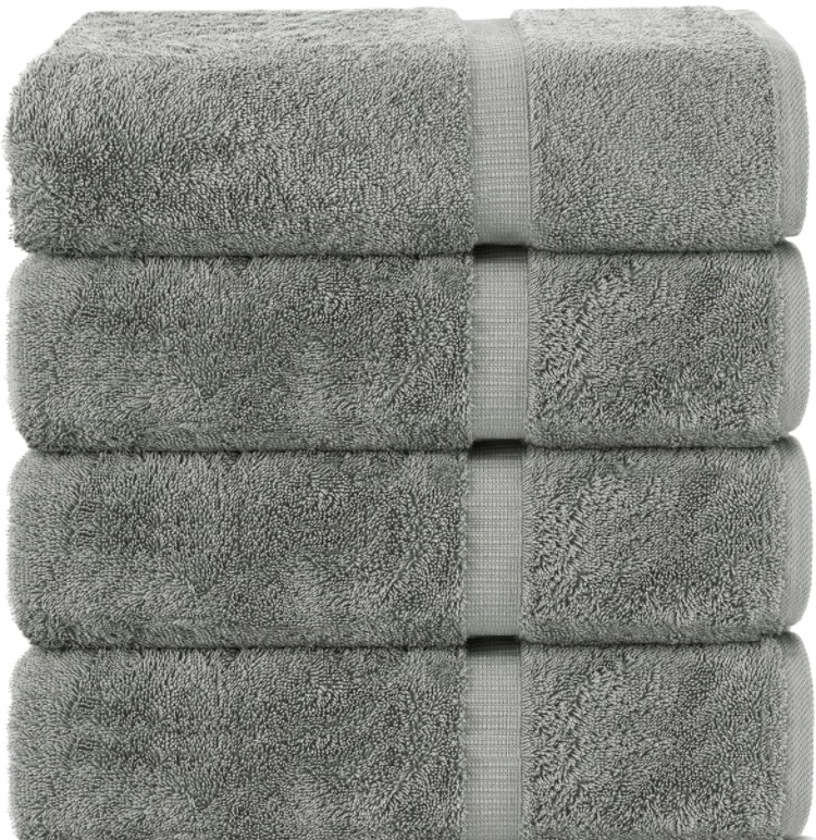 Photo 1 of  Hotel & Spa Quality 100% Cotton Premium Turkish Towels | Soft & Absorbent (4-Piece Bath Towels, Gray)