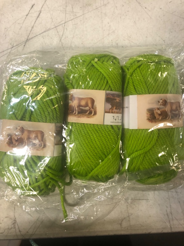 Photo 2 of YUYOYE 100% Superfine Merino Wool Chunky Yarn for Knitting, Gauge 6 Super Bulky Crochet Yarn,100g-Mustard 3 Pack