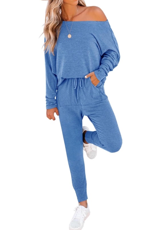 Photo 1 of Caramitty Sweatshirt For Women Two Piece Outfits Pants Batwing Sleeve Crewneck Pullover Oversized Tops Tracksuit Sweatsuits Large