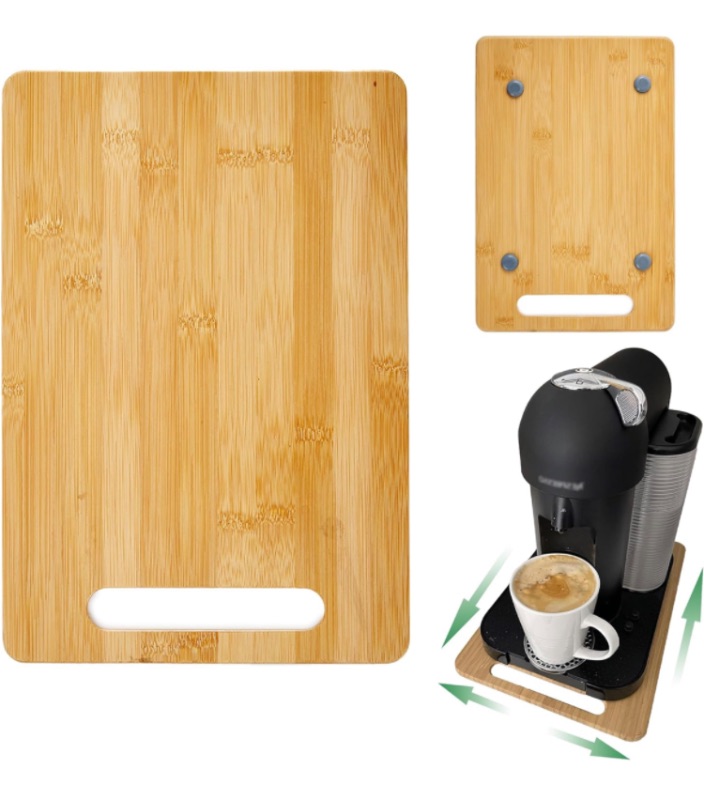 Photo 1 of Appliances Slider Mat for Countertop & Under Cabinet,100% Bamboo Sliding Tray for Coffee Pot/Coffeemaker/Ice Maker/Air Fryer/Kitchen Aid Mixer etc,Simple Functional & 360° Easy Moving 9.5” X 14”in
