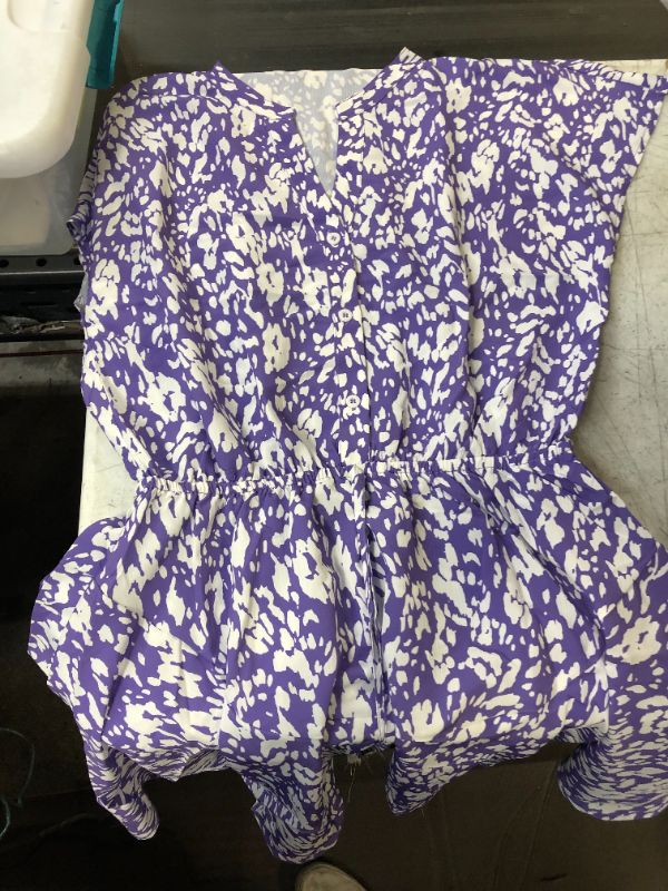 Photo 1 of WOMENS V-NECK DRESS PURPLE LARGE