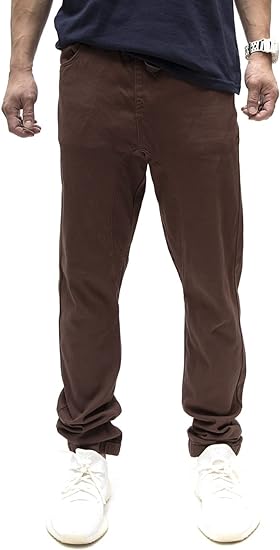 Photo 1 of Americano Men's Drop Crotch Jogger Twill Pants BROWN 2XL
