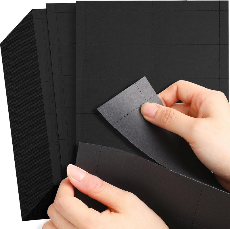 Photo 1 of Outus 300 Pcs Blank Printable Business Cards 180 Gsm Mini Note Index Perforated Card Stock Compatible with Laser and Inkjet Printer Double Sided Printing Matte Paper 10 Cards, 2" x 3.5" (Black)
