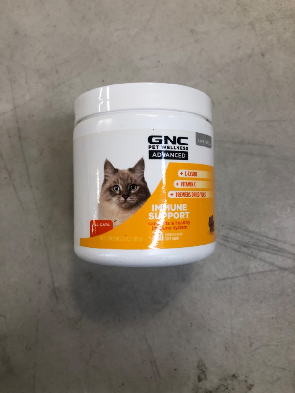 Photo 2 of GNC for Pets Advanced Immune Support Cat Supplements 60 Ct | Lysine Treats for Cats, Immune Support Cat Vitamins and Supplements | L-Lysine,Vitamin C, and Brewers Dried Yeast Cat Supplement