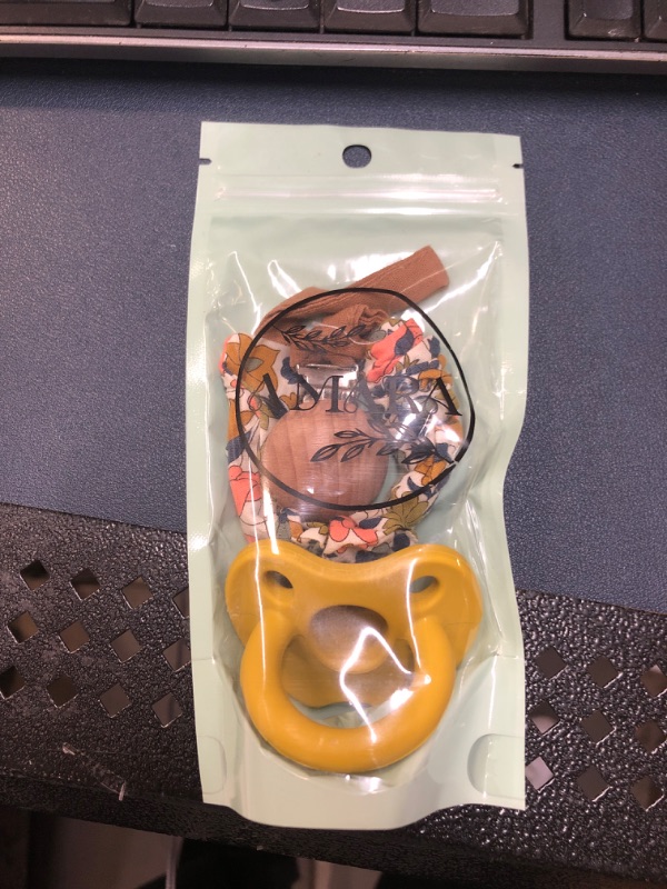 Photo 2 of Amara Pacifier Clip Cloth Wood Comes with Free Pacifier in The Package! (Floral)