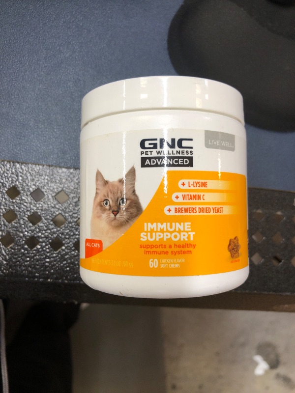 Photo 2 of GNC for Pets Advanced Immune Support Cat Supplements 60 Ct | Lysine Treats for Cats, Immune Support Cat Vitamins and Supplements | L-Lysine,Vitamin C, and Brewers Dried Yeast Cat Supplement