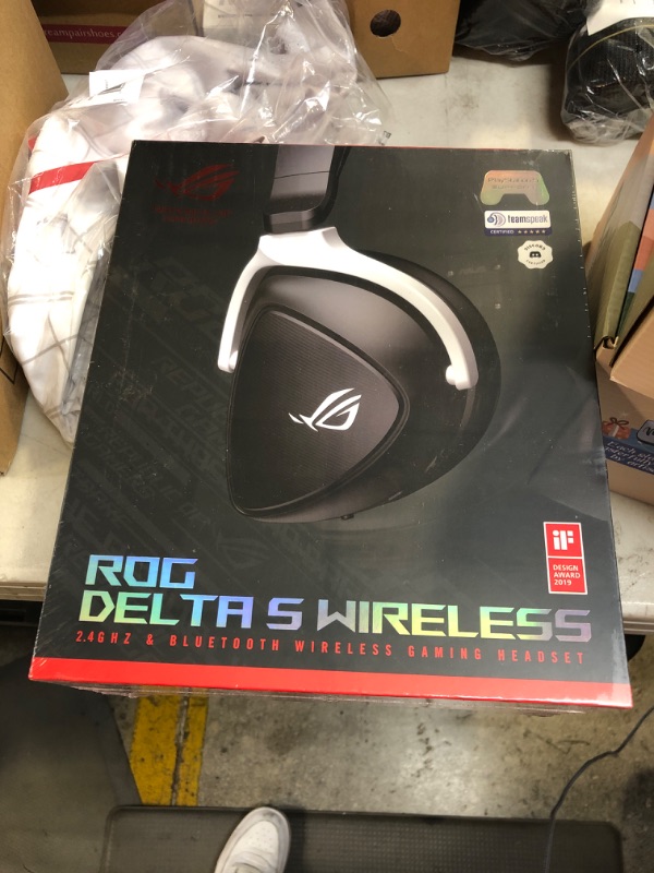 Photo 2 of ASUS ROG Delta S Wireless Gaming Headset - Black & ROG Strix Arion Aluminum Alloy M.2 NVMe SSD External Portable Enclosure Case Adapter, USB 3.2 Gen 2 Type-C (10 Gbps) Headset + Case Adapter sealed 