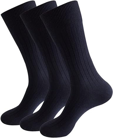 Photo 1 of AOUBAS Men's Dress Socks Cotton Calf Socks 3 Pack
