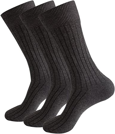 Photo 1 of AOUBAS Men's Dress Socks Cotton Calf Socks 3 Pack
