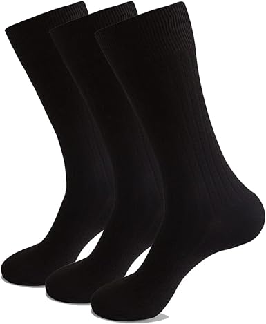 Photo 1 of AOUBAS Men's Dress Socks Cotton Calf Socks 3 Pack
