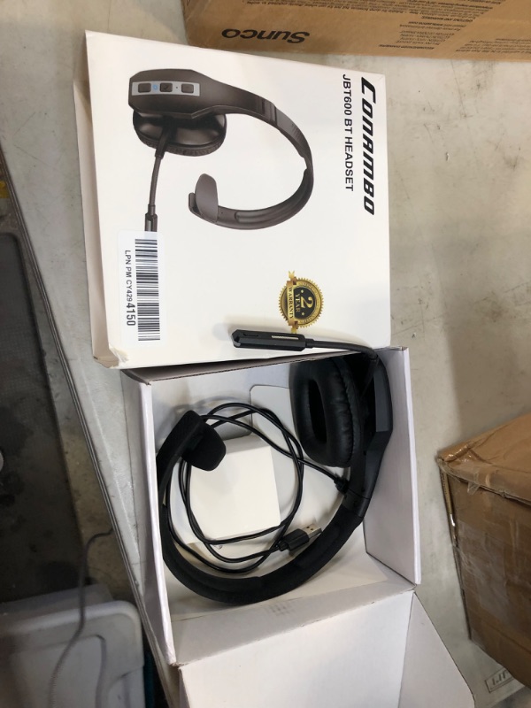 Photo 2 of Conambo Bluetooth Headset with Microphone,Trucker Bluetooth Headset with CVC8.0 Three Microphone Noise Cancelling 35Hrs HD Talktime Wireless Handsfree Headset with Mute Button for Driver Office
