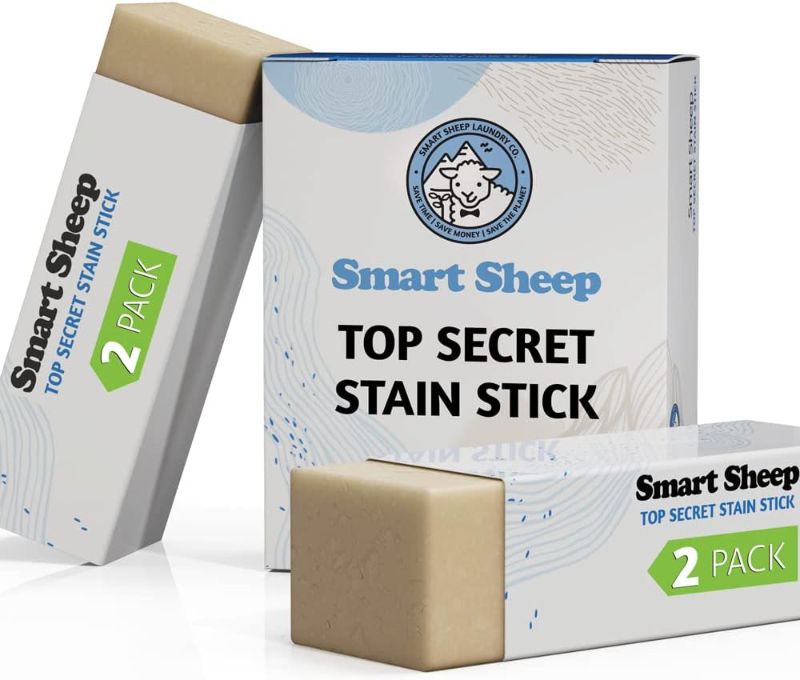 Photo 1 of 2 Pack Stain Stick - Stain Remover Bar for Clothes by Smart Sheep - Powerful Laundry Stain Remover - Formulated w/Natural Ingredients - Perfect for Food Drink Pet Grass & Blood Stains
