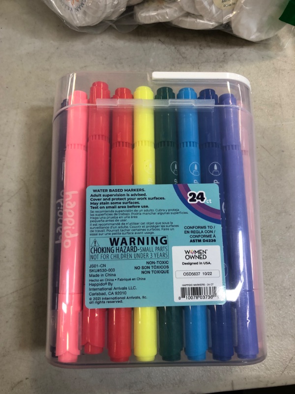 Photo 2 of Happido Double-Ended Markers, 24 Colors - Non-Toxic, Brightly Colored Markers for Kids, Coloring, Drawing, Crafts, and More, Comes with Convenient Carrying and Storage Case and Blending Mark