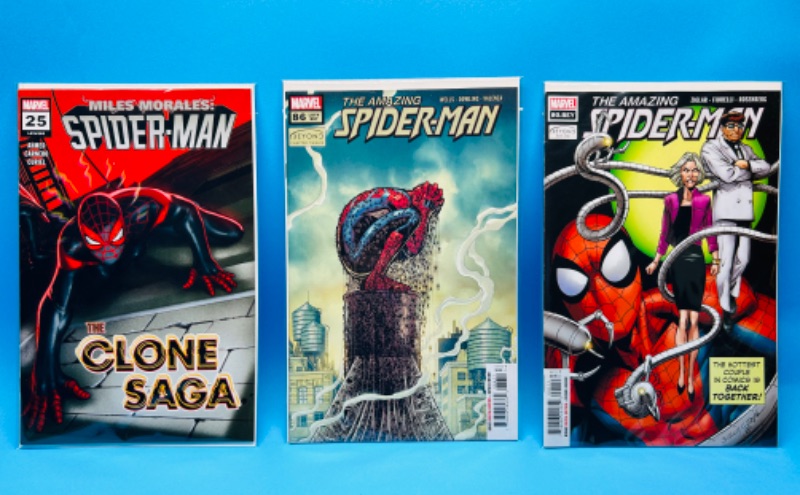 Photo 1 of 810960…  3 Spider-Man comics in plastic sleeves 