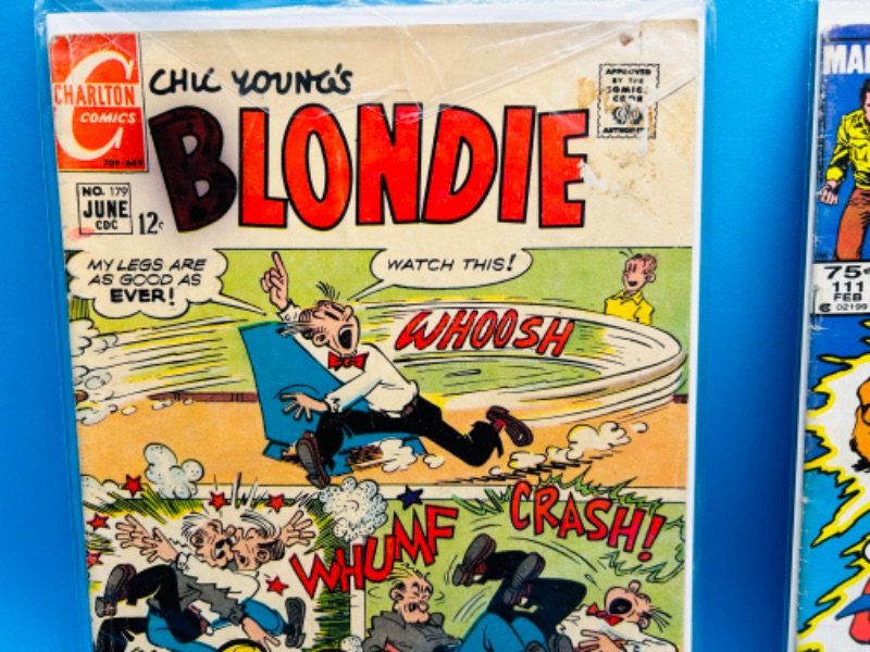 Photo 1 of 810984…damage-8 vintage comics with stains, folds, wear