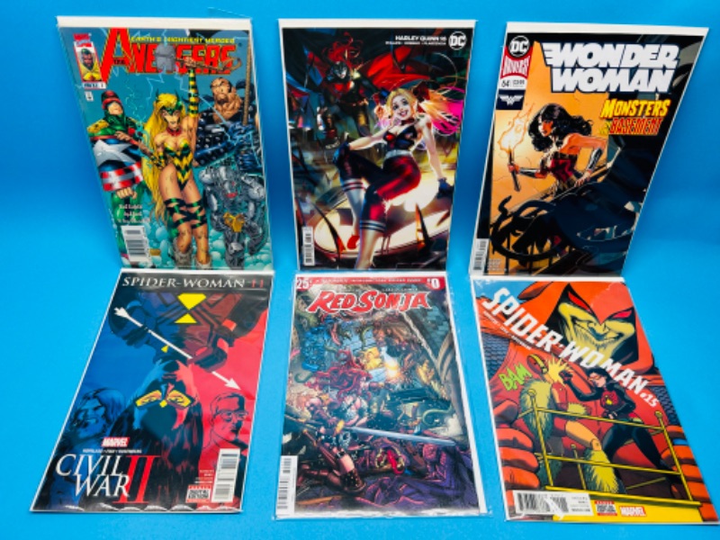 Photo 1 of 811003…6 female superhero comics in plastic sleeves 