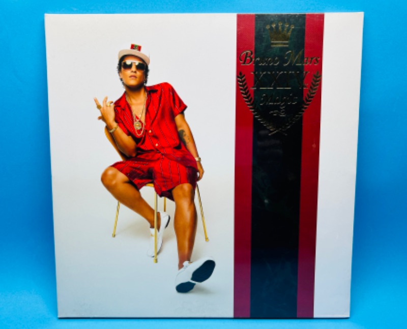 Photo 1 of 811101…sealed Bruno Mars XXIVk Magic vinyl record 33 rpm in plastic sleeve 