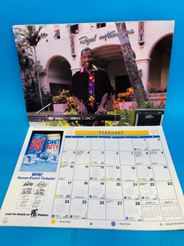 Photo 5 of 811123…vintage 1991 Lakers Calendar- some creases from age 