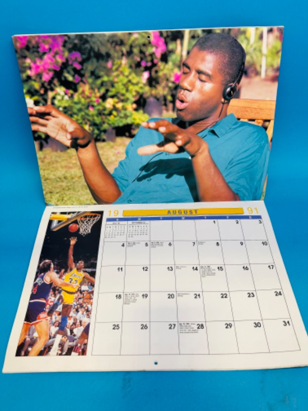 Photo 4 of 811123…vintage 1991 Lakers Calendar- some creases from age 