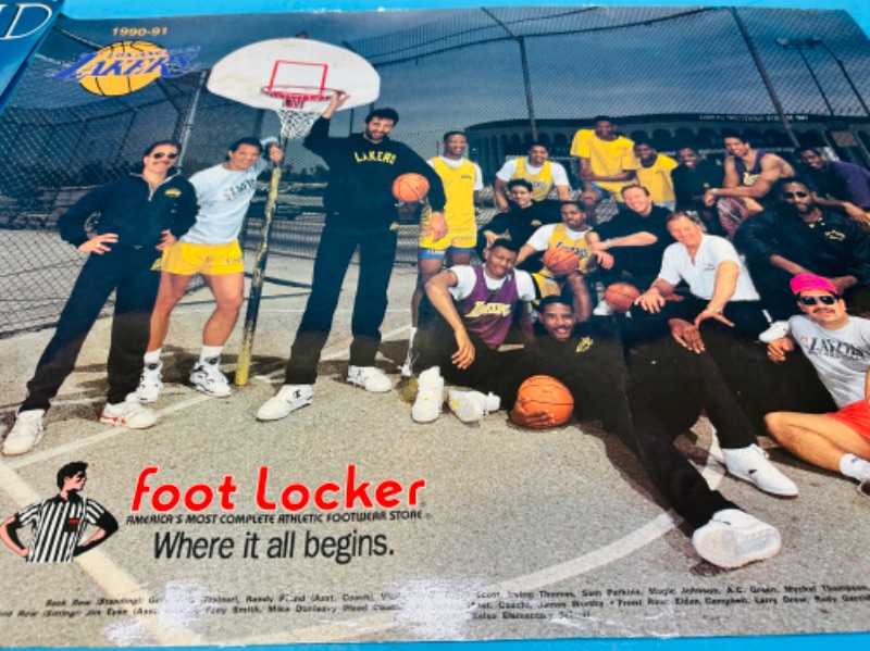 Photo 2 of 811126… vintage basketball laminated posters - foot locker Lakers and Converse Larry Bird 