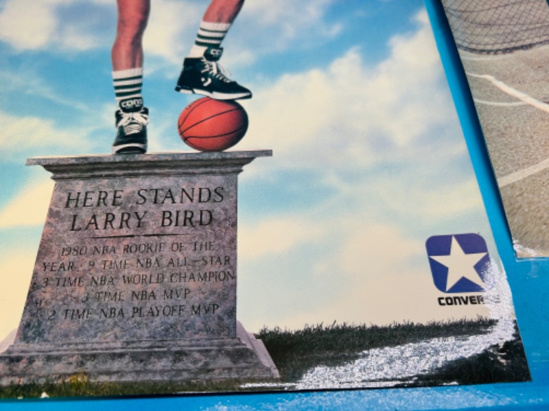 Photo 5 of 811126… vintage basketball laminated posters - foot locker Lakers and Converse Larry Bird 