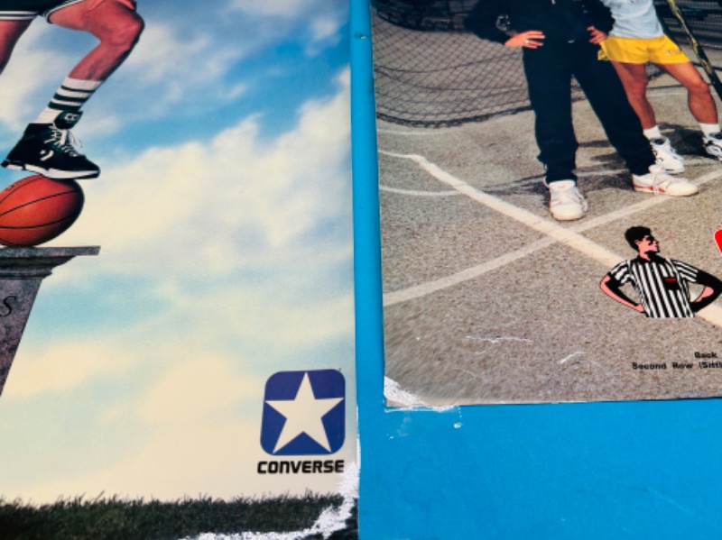 Photo 1 of 811126… vintage basketball laminated posters - foot locker Lakers and Converse Larry Bird 