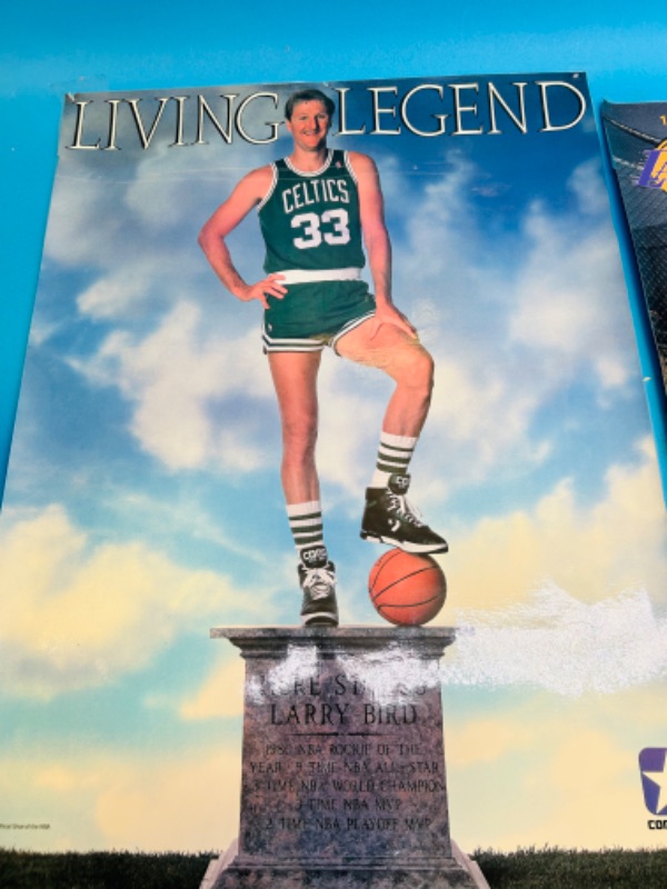 Photo 6 of 811126… vintage basketball laminated posters - foot locker Lakers and Converse Larry Bird 