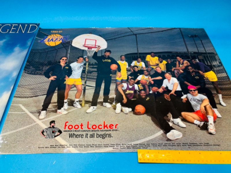 Photo 4 of 811126… vintage basketball laminated posters - foot locker Lakers and Converse Larry Bird 