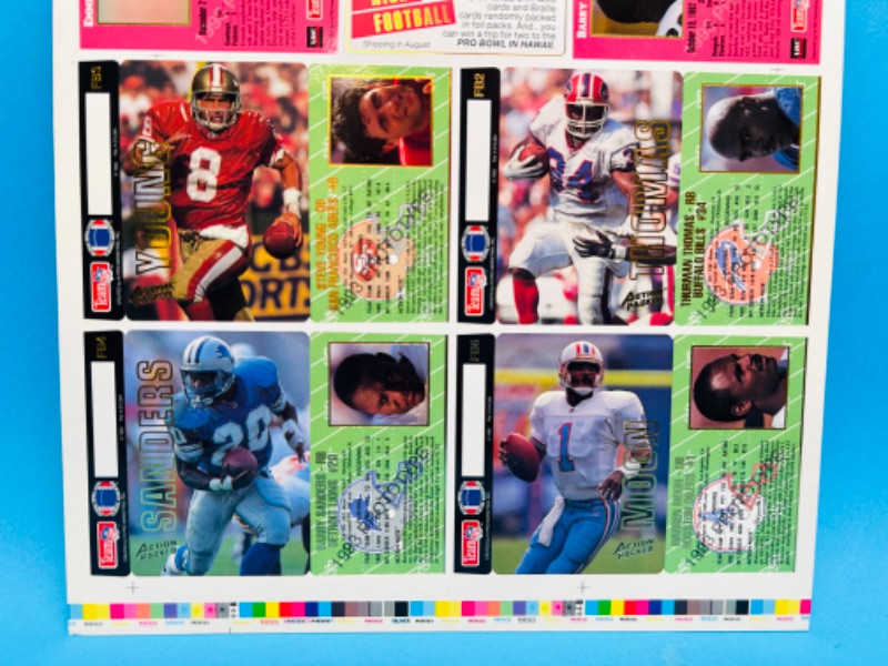 Photo 2 of 811127…vintage 1993 action packed football proof sheet