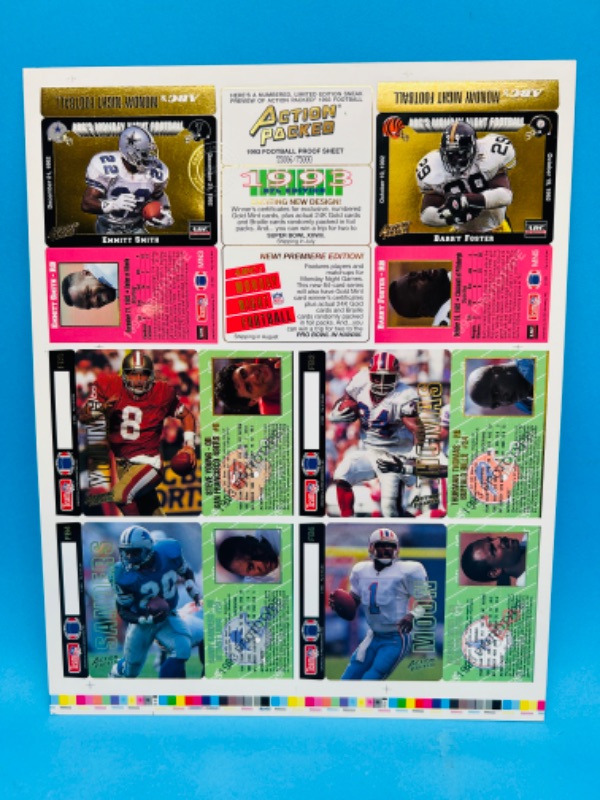 Photo 3 of 811127…vintage 1993 action packed football proof sheet