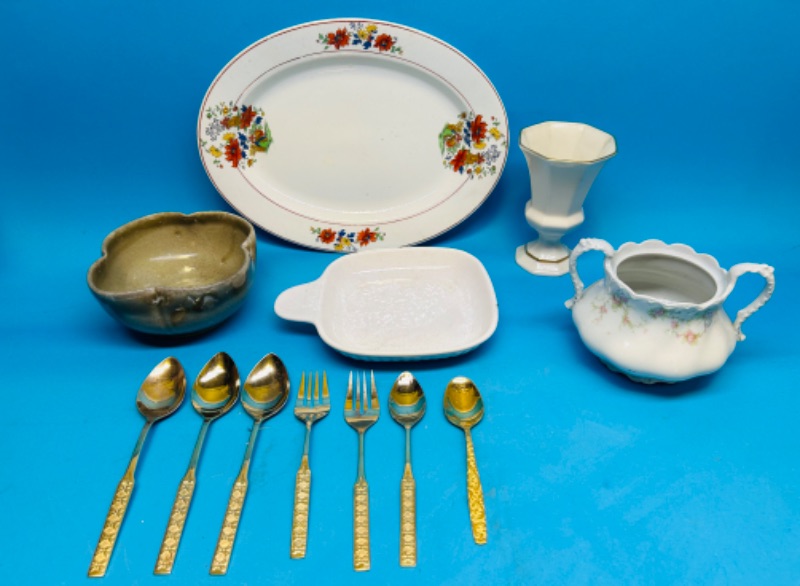Photo 1 of 811132…vintage dishware and gold electroplated silverware-see photos 