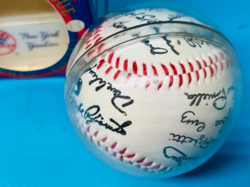 Photo 2 of 811138…New York Yankees autographed baseball and opening day Diamond Backs ball