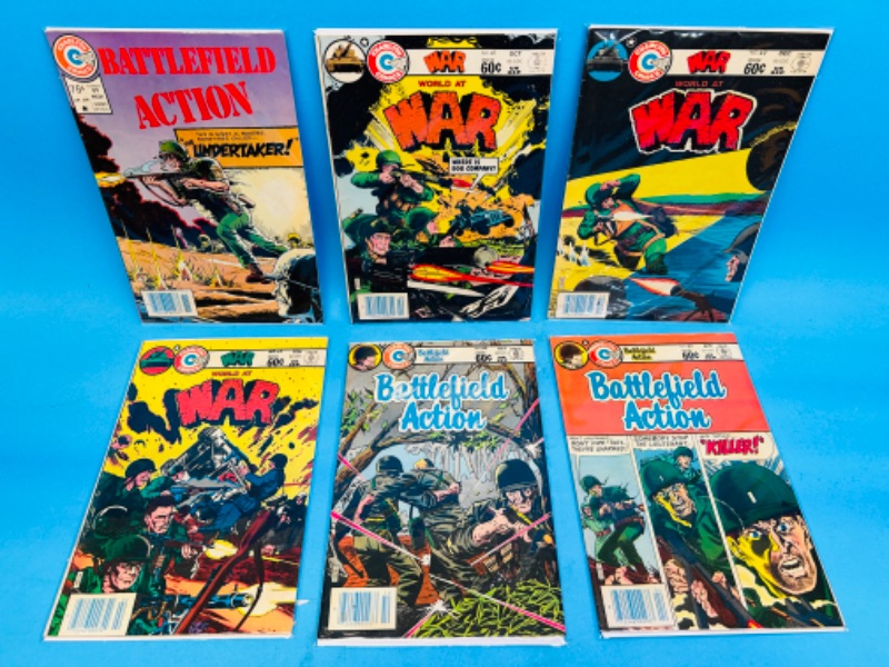 Photo 1 of 811157…6 vintage military comics in plastic sleeves 