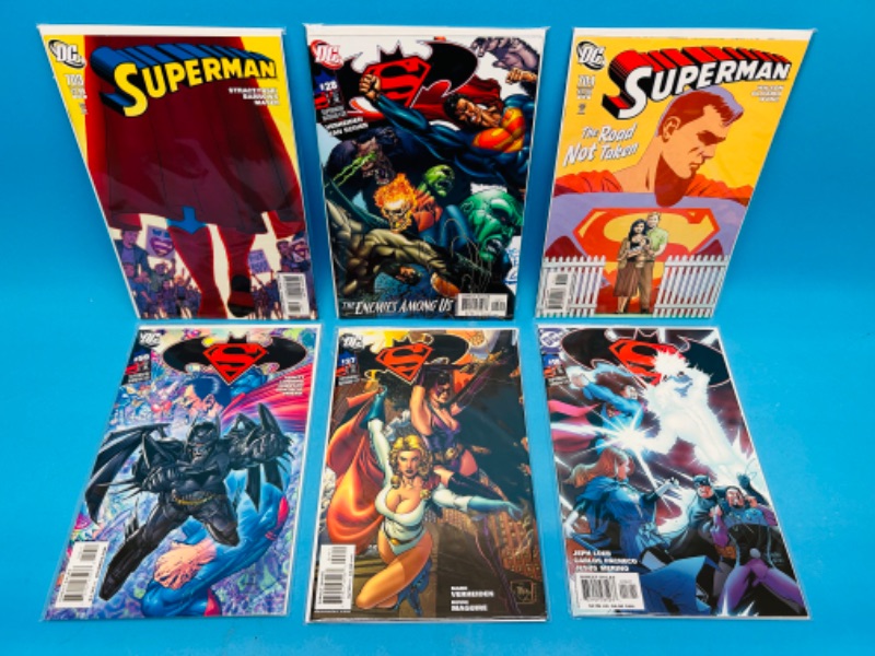 Photo 1 of 811172…6 Superman  comics in plastic sleeves 