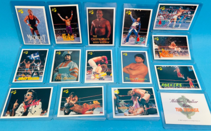 Photo 1 of 811192…15  vintage classic WWF cards in hard plastic sleeves 