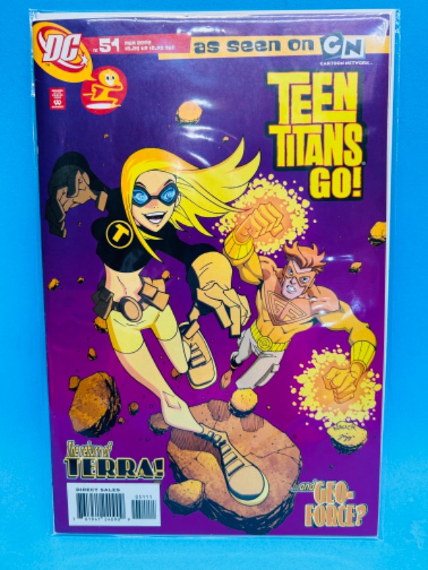 Photo 1 of 811213… first appearance of Geo-Force Teen Titans go! comic #51 in plastic sleeve 